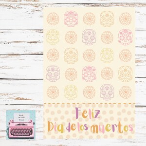 Cartão de biscoito para impressão 3,5 x 5 Dia de los muertos, mini biscoito, etiqueta de biscoito de outono