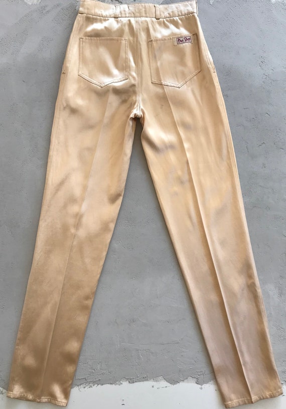 Original Vintage 70s, Gold Satin Trousers from ic… - image 9