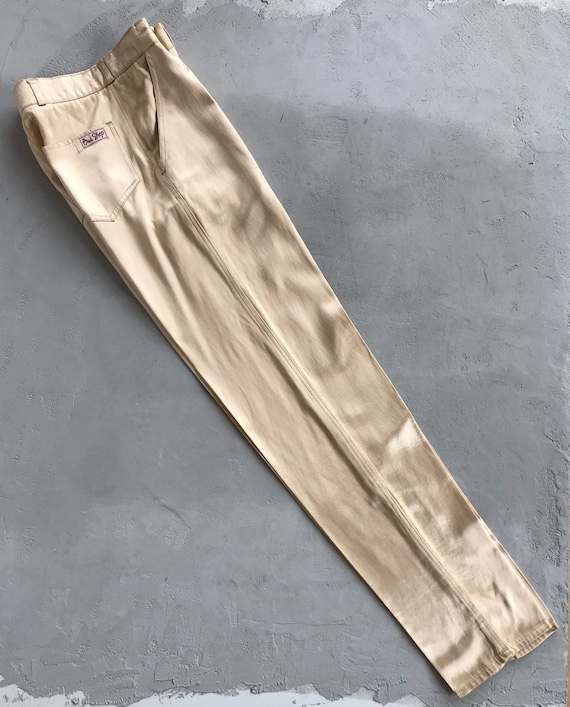 Original Vintage 70s, Gold Satin Trousers from ic… - image 1