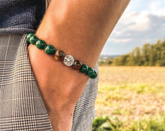 Pearl Bracelet Jade I Tiger Eye I Stainless Steel I Lucky Charm I Yoga Bracelet