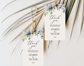Blue Navy Favor Tag Template, Editable Tags, Label and Tag Template, Gift Tag, Favor Tag, Thank you Card, Party Favor Tag, Thank You Tag