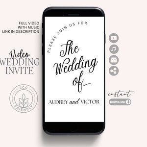 Video wedding invite, animated wedding invite, electronic invite, video invitation, digital invitation, video canva template, video rsvp