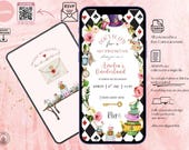 Alice in Wonderland Birthday Website Template, Canva Editable RSVP Website, Alice in Onederland 1st Birthday, Mad Tea Party