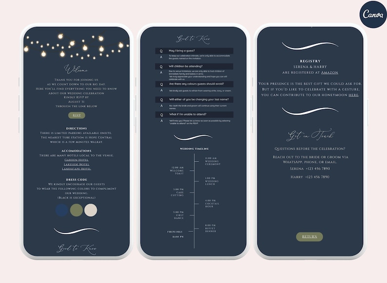 Enchanted Forest Wedding Invitation Website, Clickable RSVP, Mountain Wedding, Woodland Wedding, Pine Forest, Starry Night Wedding