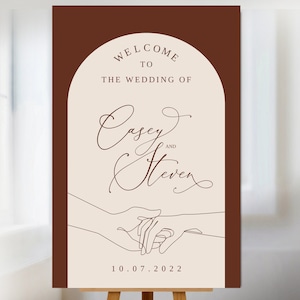 Bogen Hochzeit Willkommensschild Vorlage, Line Art Willkommensschild, Hochzeitsschild Boho, Terrakotta Hochzeit Willkommensschild, Hochzeitsschild Download