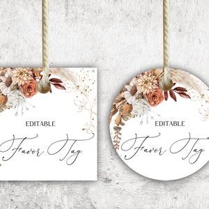 Herbst Favor Tag Vorlage, Vorlage für benutzerdefinierte Tags, Quadratischer Anhänger, Circl, Favor Tag, Dankeskarte, Party Favor Tag, Herbst Danke