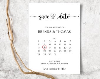Calendar Save The Date Template, Basic Invitation, Simple Save The Date, Bridesmaid Proposal, Wedding announcement, Instant Save The Date