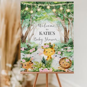 Woodland Baby Shower Welcome Sign, Forest Baby Shower, Forest Animals, Greenery Woodland Animals baby shower, Greenery Forest Baby Shower