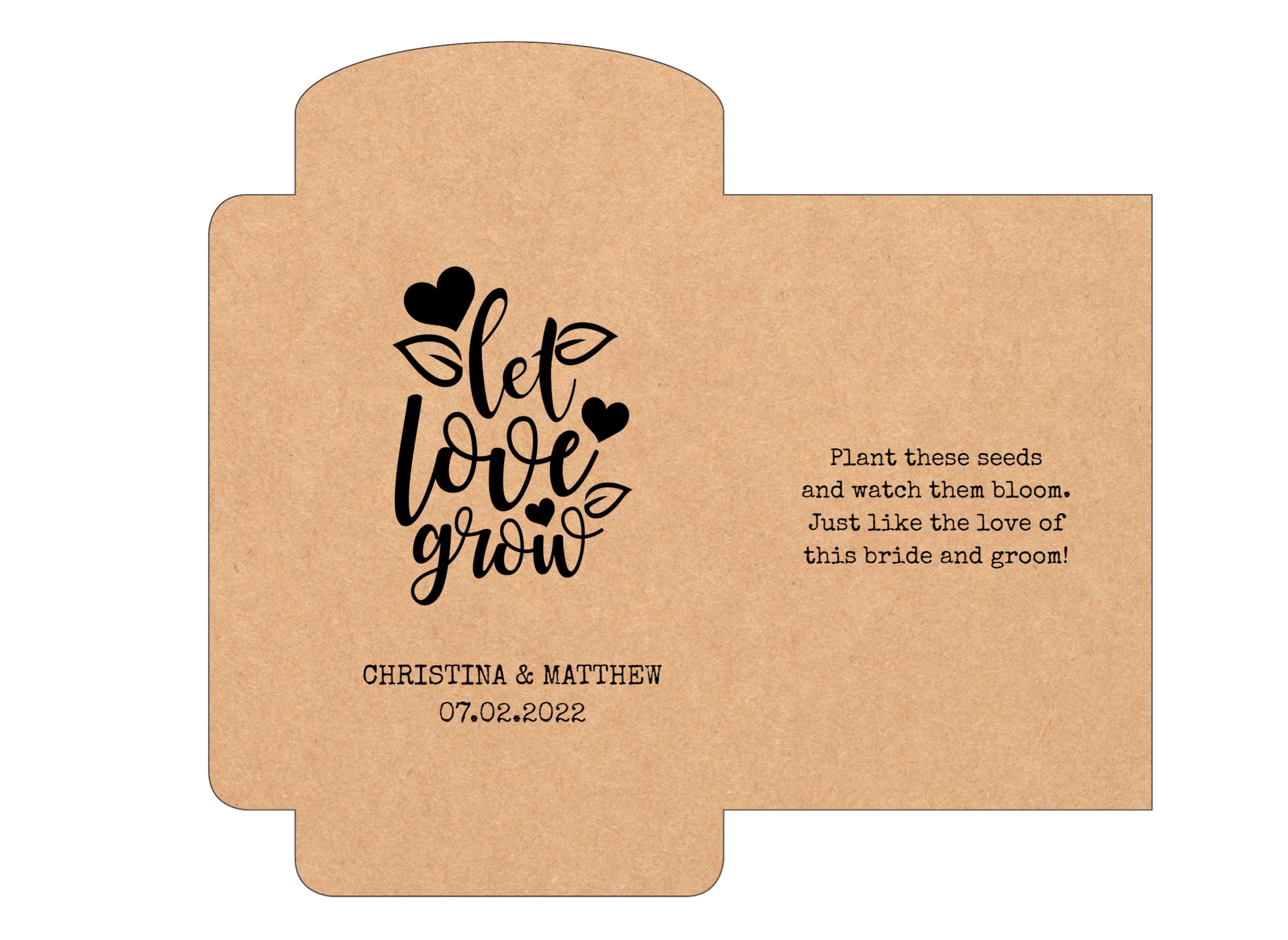 Let Love Grow Seed Packet, Template, DIY Favor, Eco Friendly ...
