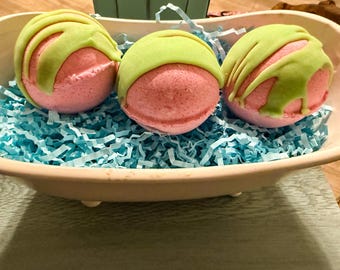 Watermelon bath bombs