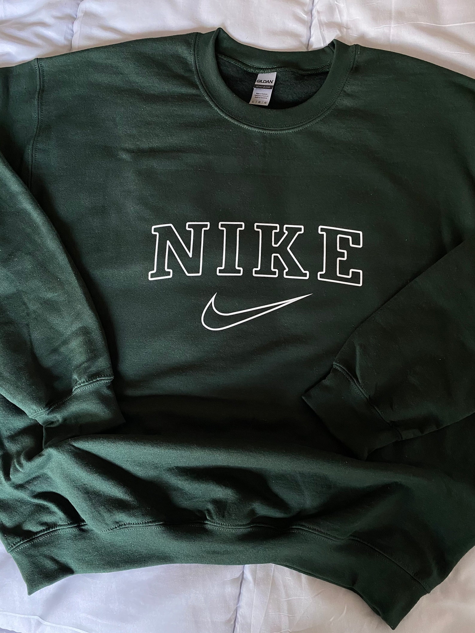 Forest Green vintage Nike Crewneck Nike Sweatshirt Oversized | Etsy