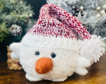 Faux Fur Snowman Crochet Pattern: Fluffy Christmas Amigurumi (PDF Pattern)