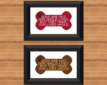 Dog Bone Cross Stitch Pattern: Paw Print Design (Digital Download)
