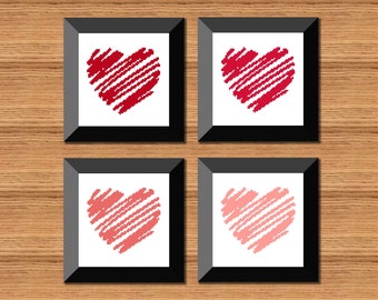 Valentine's Day Heart Cross Stitch Pattern: Beginner Scribble Design (Digital Download)