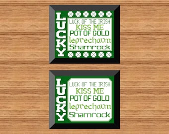 St. Patrick's Day Quote Collage Cross Stitch Pattern (Digital Download)