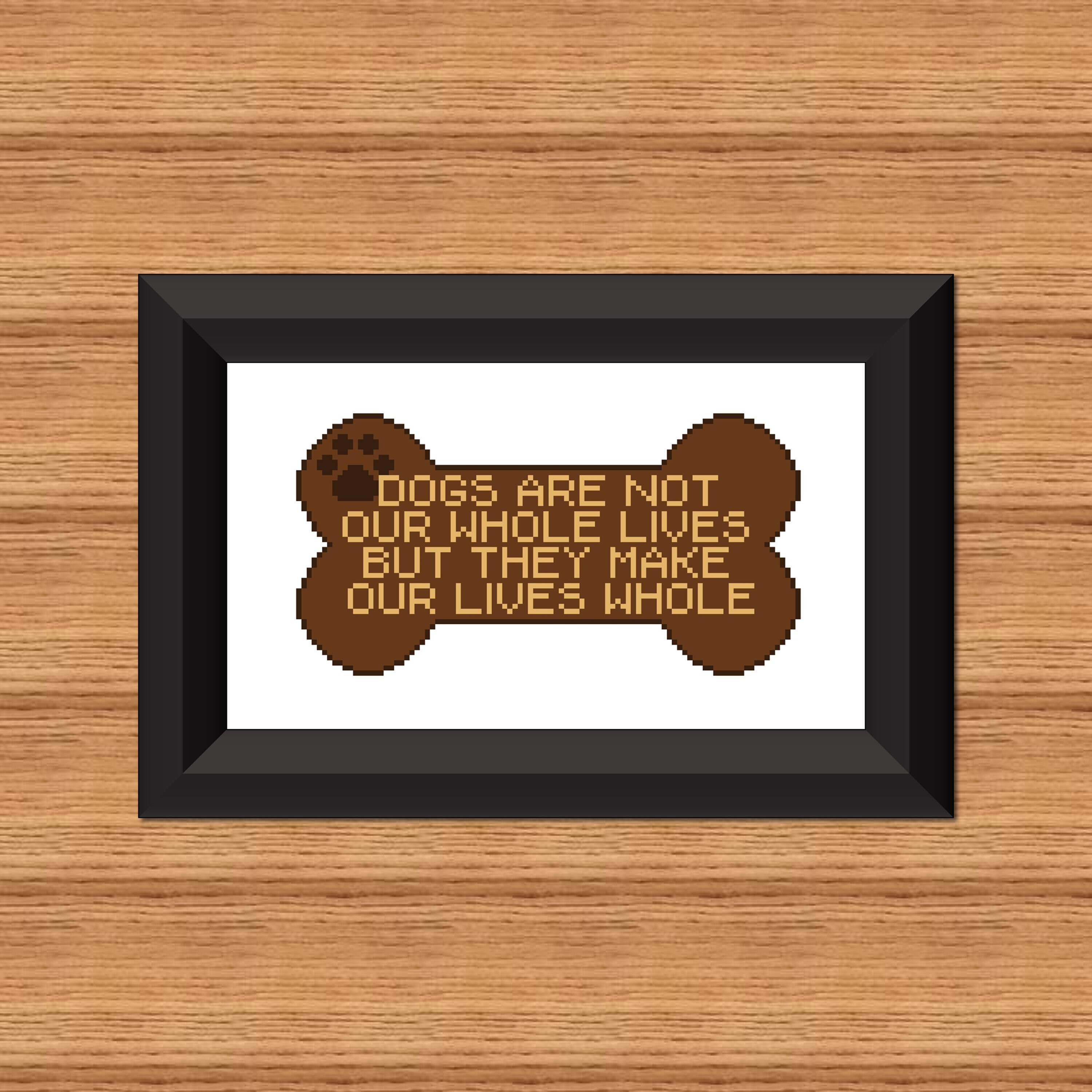 Dog Cross Stitch Pet Cross Stitch Animal Cross Stitch Dog Bone Paw