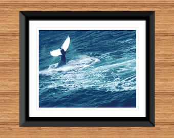 Whale Tail Cross Stitch Pattern: Realistic Ocean Design (Digital Download)
