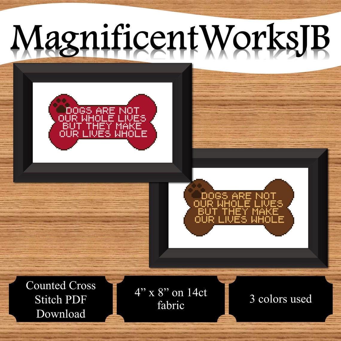 Dog Cross Stitch Pet Cross Stitch Animal Cross Stitch Dog Bone Paw