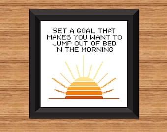 Sunrise Quote Cross Stitch Pattern: Inspirational Bedroom/Office Decor (Digital Download)