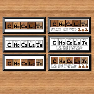 Chocolate Periodic Table Cross Stitch - Chemistry Chemical Elements Periodic Table Cross Stitch - Dessert Cross Stitch Pattern