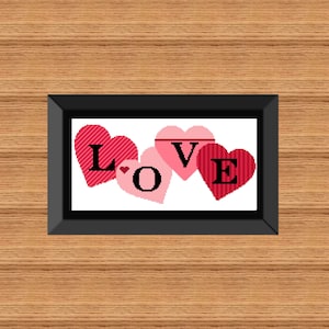 Valentines Day Heart Cross Stitch Pattern: LOVE Design (Digital Download)
