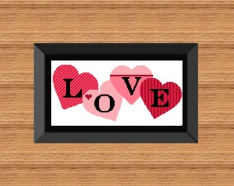 Valentines Day Cross Stitch - Heart Cross Stitch - LOVE Cross Stitch Pattern - Valentines Day Heart Cross Stitch Pattern