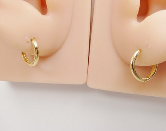 Gioielli per orecchini a cerchio con tubo da 30 mm in oro 14K