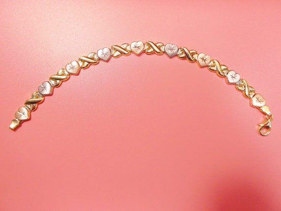 10K Yellow Gold ダイカットハートブレスレット 10K Yellow Gold ダイカットハートブレスレット