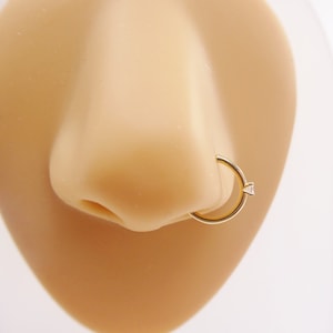 14k real solid yellow gold cartilage nose ring body ring piercing