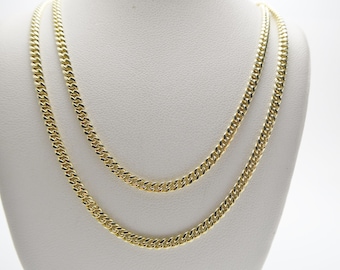 Collar de cadena de eslabones de 3 mm de oro amarillo macizo de 10 quilates