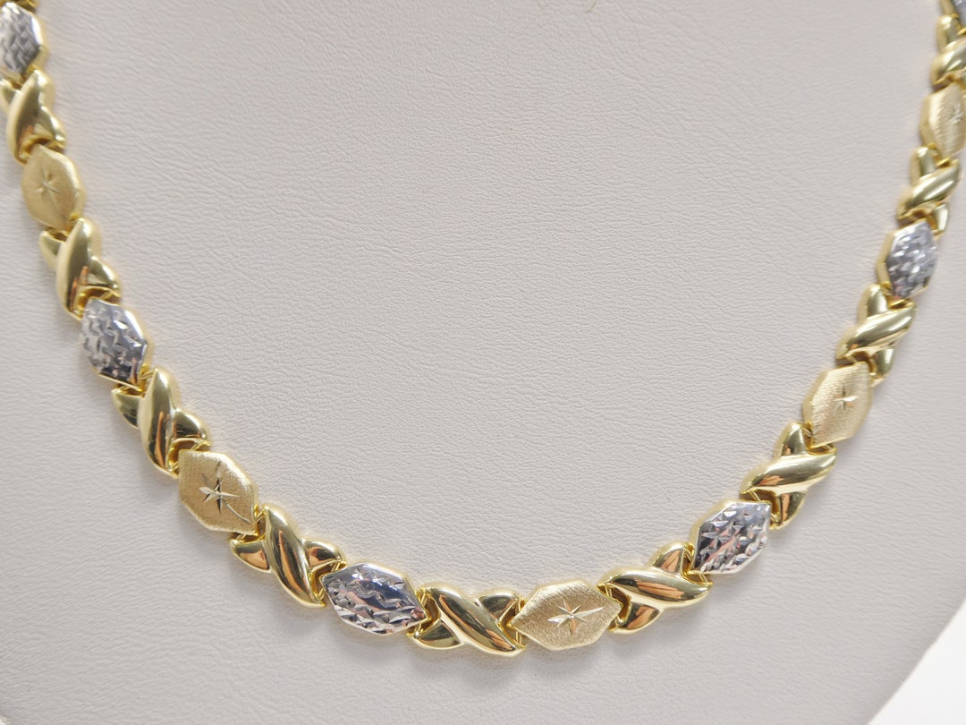 Sterling Silver - DESIGNER FAS Heart XOXO Hugs & Kisses 14 Chain