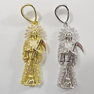 echte 925 sterling silber santa muerte anhänger charm