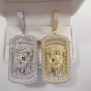 real 925 sterling silver large Jesus head medallion pendent