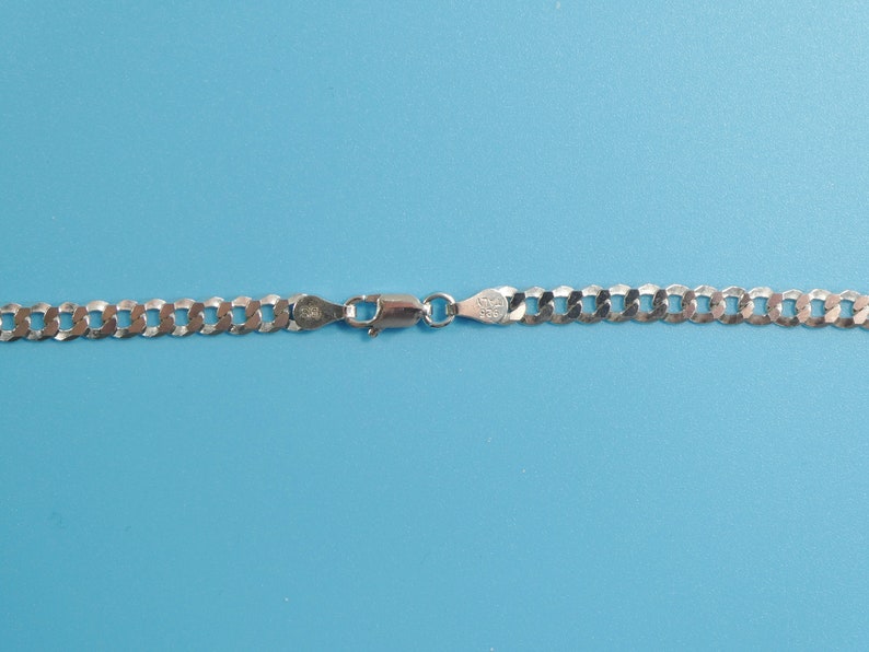 14k white gold color tone chain and large heart charm pendent over real 925 sterling silver