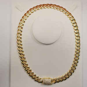 12MM real solid 925 sterling silver 14K yellow gold color Monaco bracelet
