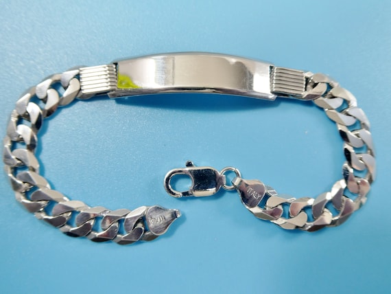 Bracciale In Argento Sterling 925 Di Moda Per Uomo Bracciale Stile Punk Rock Cool Maschile 100% Argento Massiccio 10 Mm 20 Cm Bracciale Gioielli