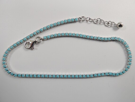 Buy Turquoise Anklet With Extension Tennis Bracelet Real 925