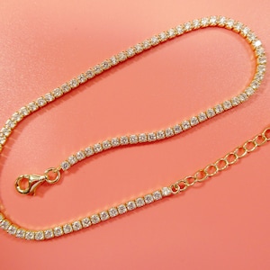 anklet bracelet with extension tennis bracelet real 925 sterling silver