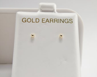 real 10k solid yellow gold ball earrings push post