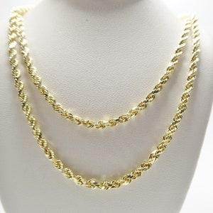 real 10k solid yellow gold rope chain