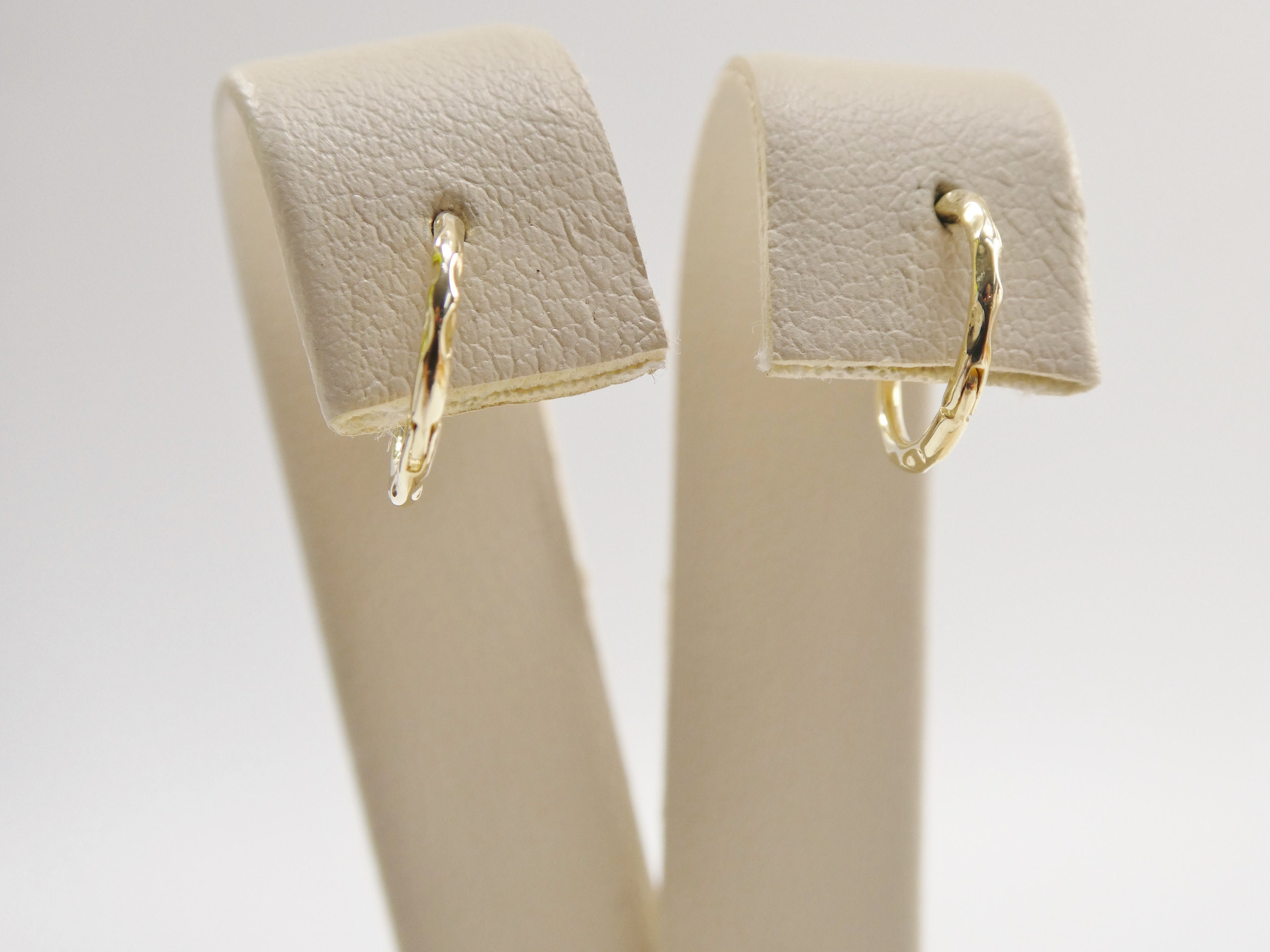 real 10k solid yellow gold diamond cut 10mm hidden lock clasp small hoop earrings