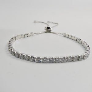 Adjustable tennis bracelet real 925 sterling silver
