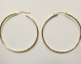 Orecchini Cerchi Canna Tonda Diamantata Da Donna In Oro 18 Carati Ma90 Lucida Art16805