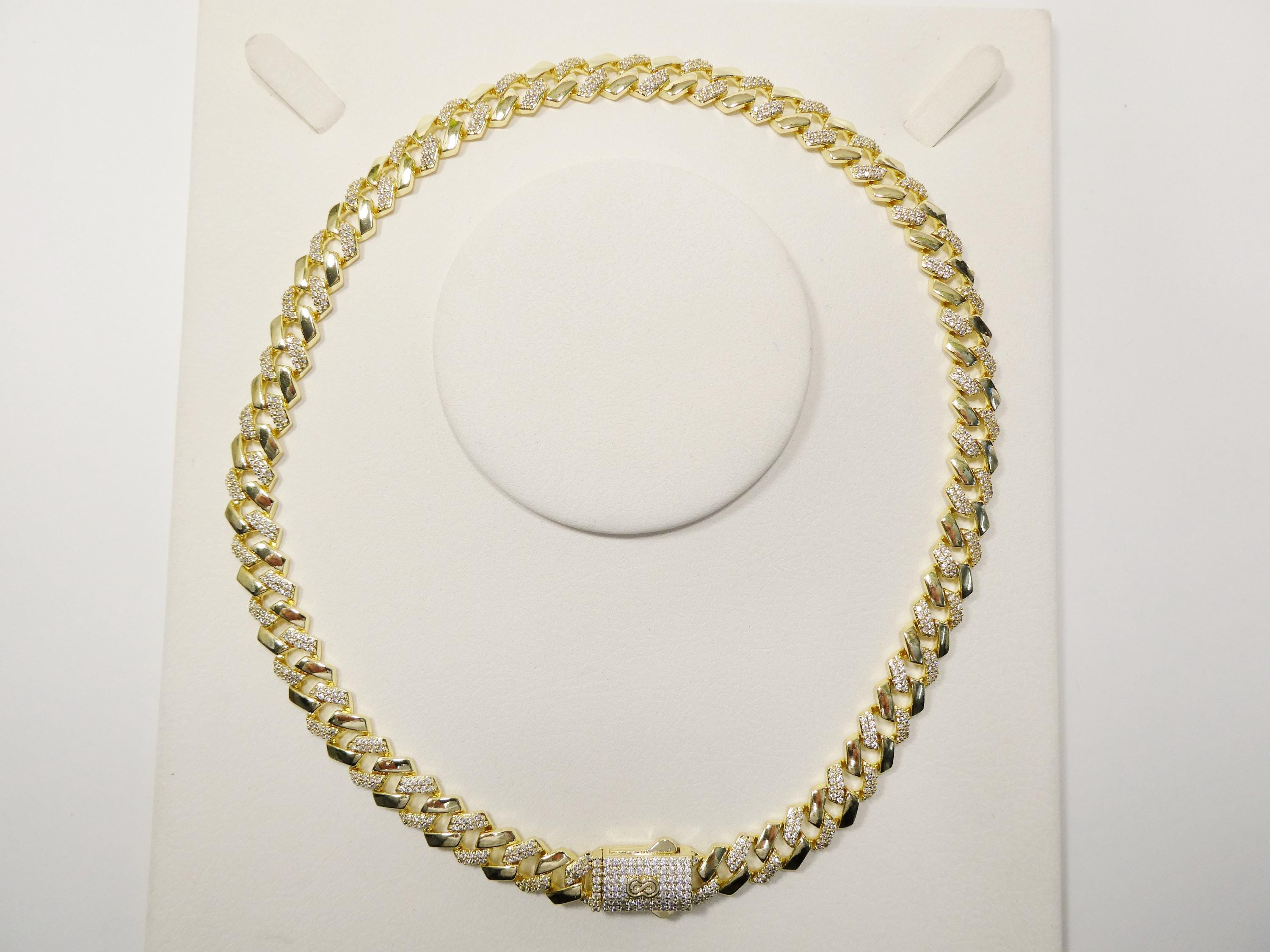 Jewelry Monaco Cuban Link Chain Swarovski Hollywood Jewelry 10MM