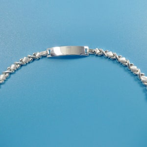 real 925 sterling silver 6 inch xoxo baby ID bracelet