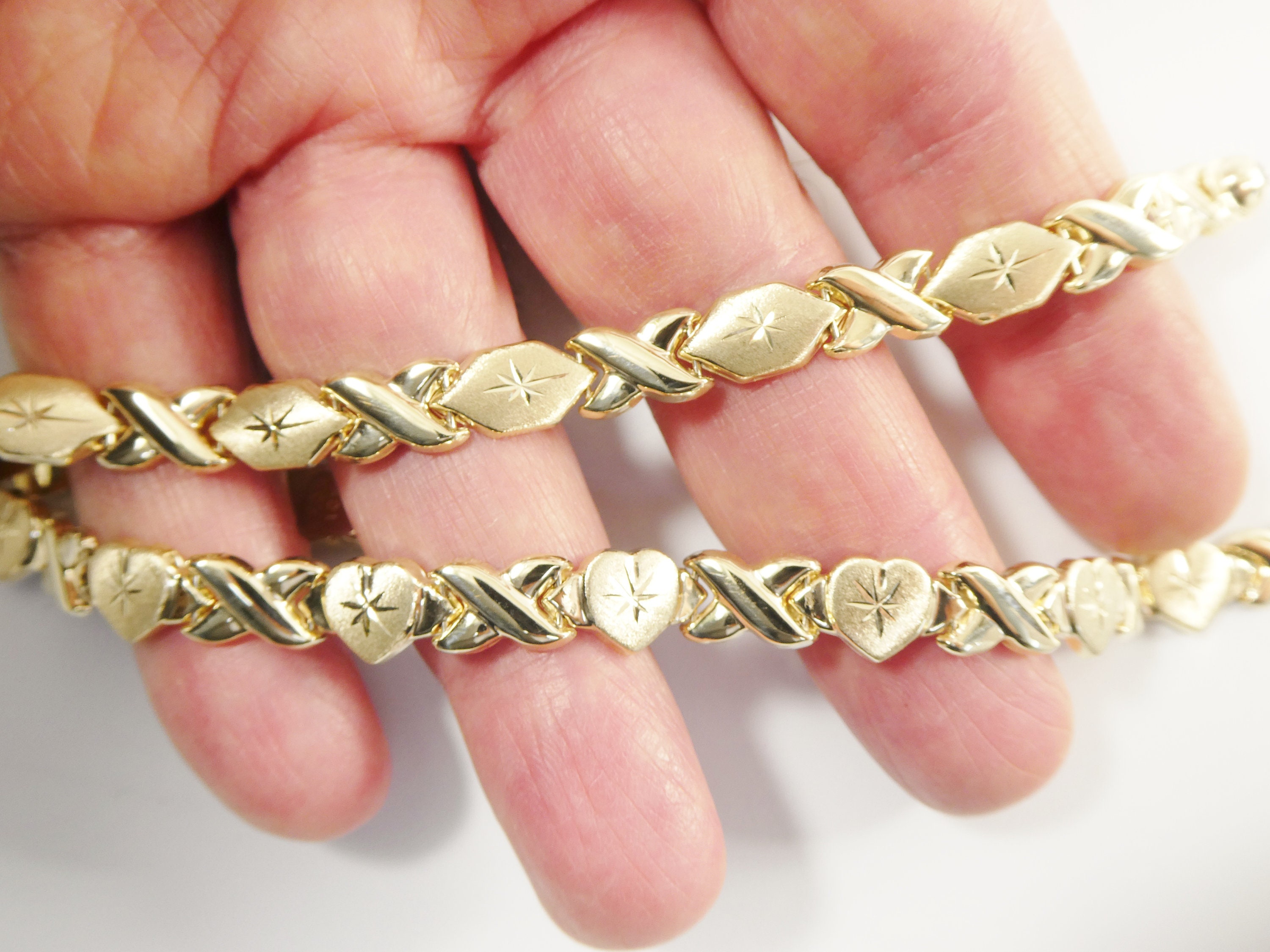 10k Solid Yellow Gold XOXO Bracelet - Hugs and Kisses - Etsy