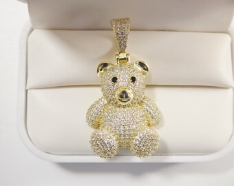 Teddy Bear Sterling Silver Stuffed Animal Mini Charm for