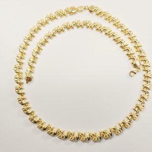 real 925 sterling silver all yellow tone elephant set necklace and bracelet
