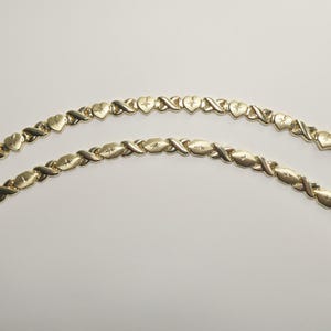 echte 10k solid gelb gold xoxo hugs and kisses 7 Zoll und 8 Zoll Stampato Armband