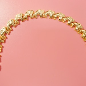 6.5 / 7 / 8 10 inch  real 925 sterling silver all yellow tone elephant stampato bracelet 14k gold color finish